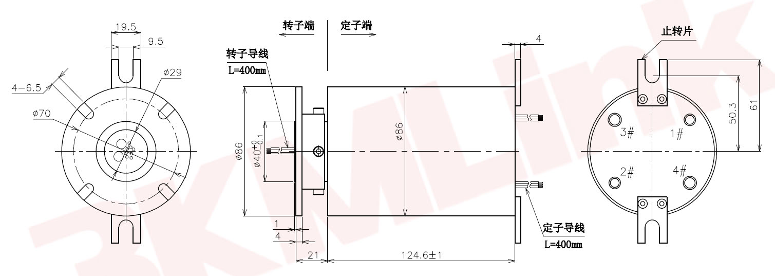 3KM-T000-8010-16S-2G空心轴导电滑环尺寸图